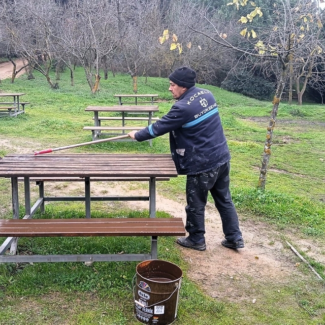Gebze tabiat parkındaki donatı alanları yenilendi