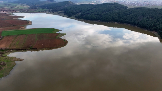 Edirne'de Kocadere Göleti'nin doluluk oranı yağışlarla arttı