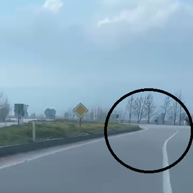 Akrobatik hareketler yapan motosiklet sürücüsü tarlaya uçtu