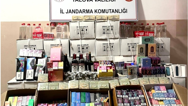 Yalova'da kaçak içki ve tütün operasyonunda 2 şüpheli gözaltına alındı