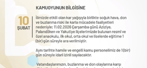 Erzurum'da eğitime bir gün ara verildi