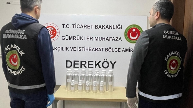 Dereköy Sınır Kapısı'nda 10 kilogram likit esrar ele geçirildi