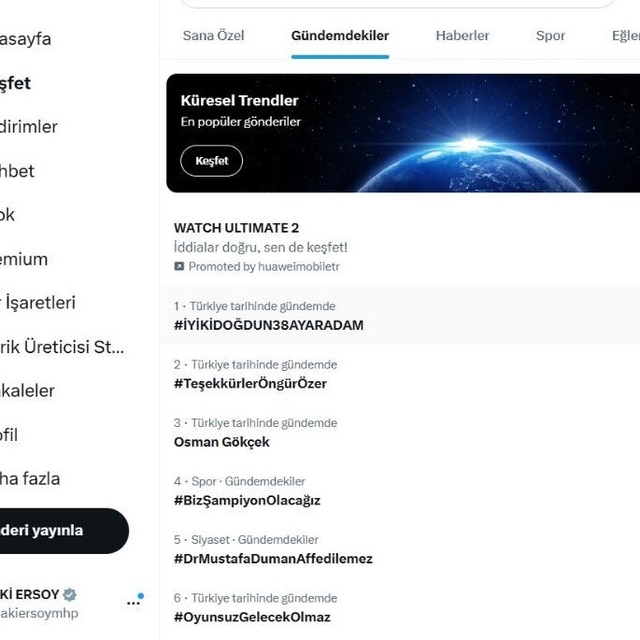 Baki Ersoy'un paylaştığı #İyiKiDoğdun38AyarAdam etiketi X gündeminde 1. sır...