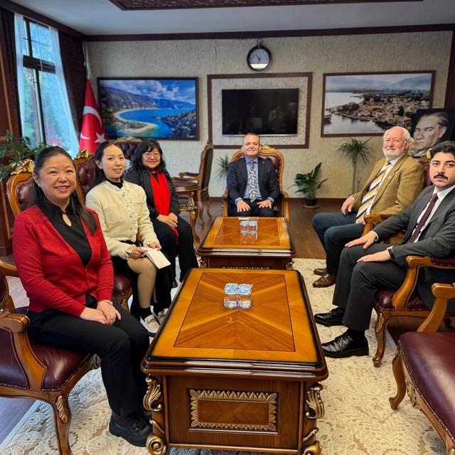 Çin heyeti Kaymakam Akkaya'ya ile görüştü
