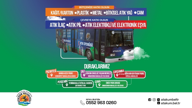 Atakum Belediyesi "Katık Otobüsü" sıfır atıkla doğayı korumaya devam ediyor