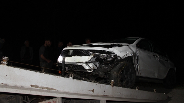 Otomobil fındık bahçesine uçtu: 2 yaralı