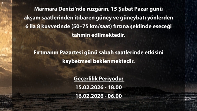 Bursa Valiliğinden Marmara Denizi için fırtına uyarısı