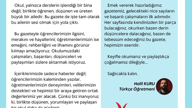 Öğrencilerden dijital hamle
Akşemseddin Ortaokulu Aylık Okul Gazetesini yayınladı