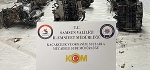 Samsun'da 13 gümrük kaçağı otomobil motoru ele geçirildi