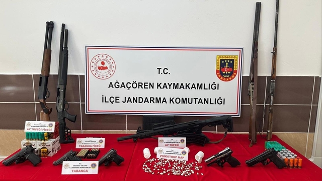 Aksaray'da jandarmadan uyuşturucu ve kaçak silah operasyonu: 7 gözaltı