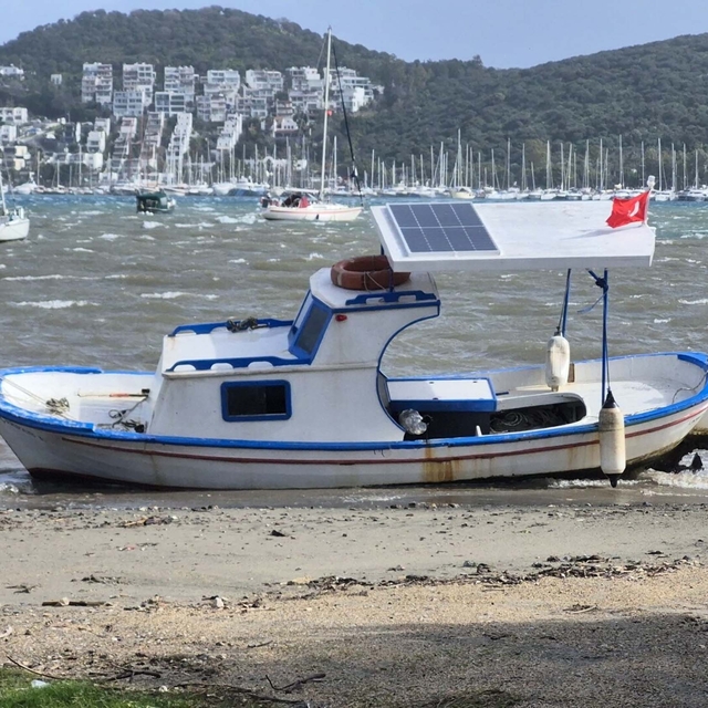 Bodrum'da fırtına etkili oldu ağaçlar devrildi, tekne karaya oturdu