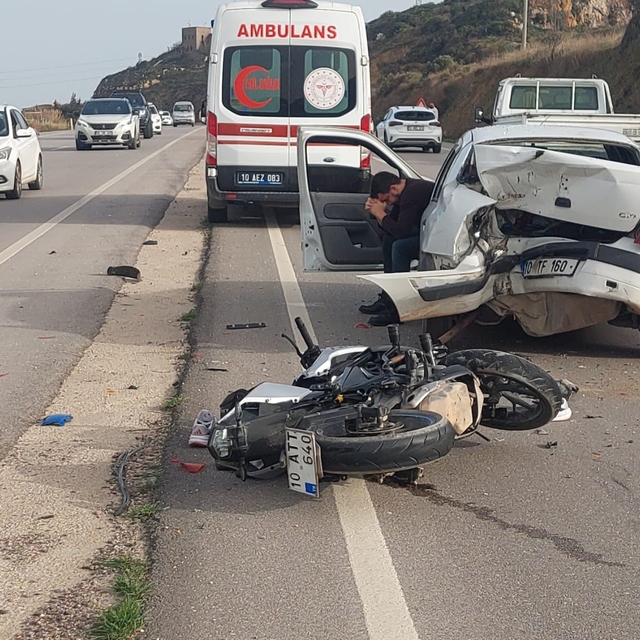 Balıkesir'de iki ayrı kazada 2 motosiklet sürücüsü yaralandı