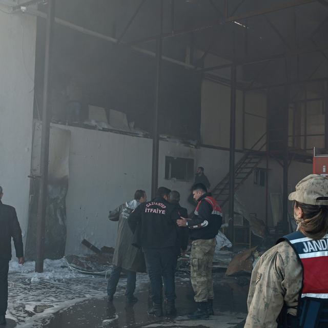 Gaziantep'te biber fabrikasında yangın