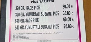 Çarşamba'da pide fiyatları belli oldu