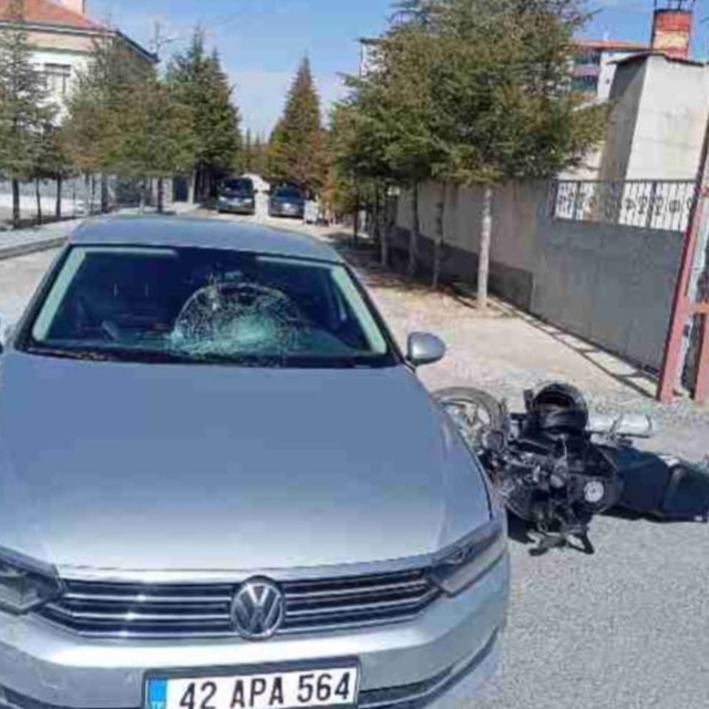 Karapınar'da otomobille motosiklet çarpıştı: 1 yaralı
