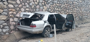 Elazığ'da bariyer ve istinat duvarına çarpan otomobilin sürücüsü öldü