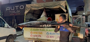 Rize'de kaldırım işgallerine yönelik reklam operasyonu