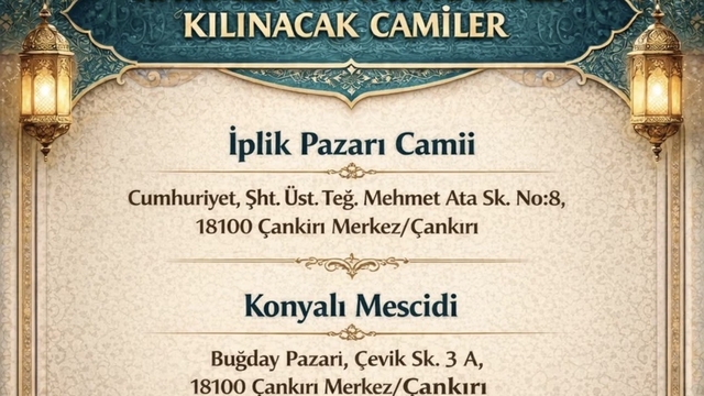 Çankırı'da hatimle teravih namazı kılınacak camiler belli oldu