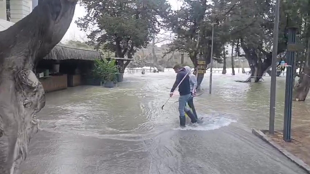 Manavgat Irmağı'nda su debisi yükseldi, işletmeleri su bastı