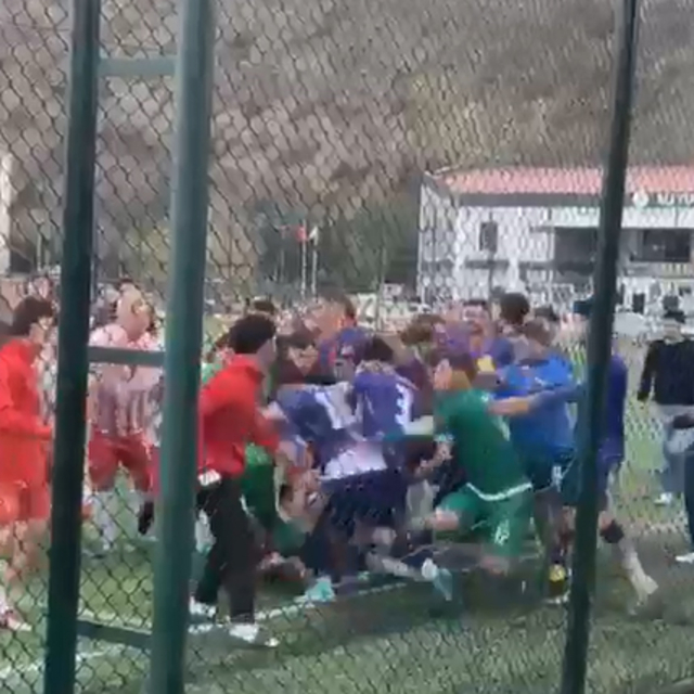 Tokat'ta amatör ligdeki kavga kamerada