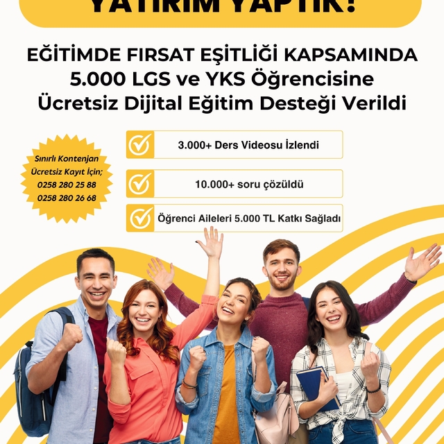 Denizli'de Eğitimde Fırsat Eşitliği Projesi ile 5 bin gence ulaştı