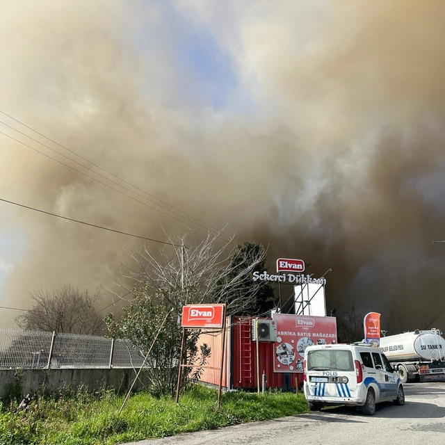 Sakarya'da şekerleme fabrikasında yangın