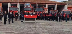 Vefat eden itfaiye personeli için cenaze töreni düzenlendi