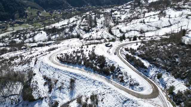 Küre Dağları Milli Parkı'nda kar manzarası