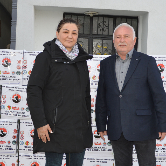 Havza'da ASFED 200 adet ramazan kolisi dağıttı