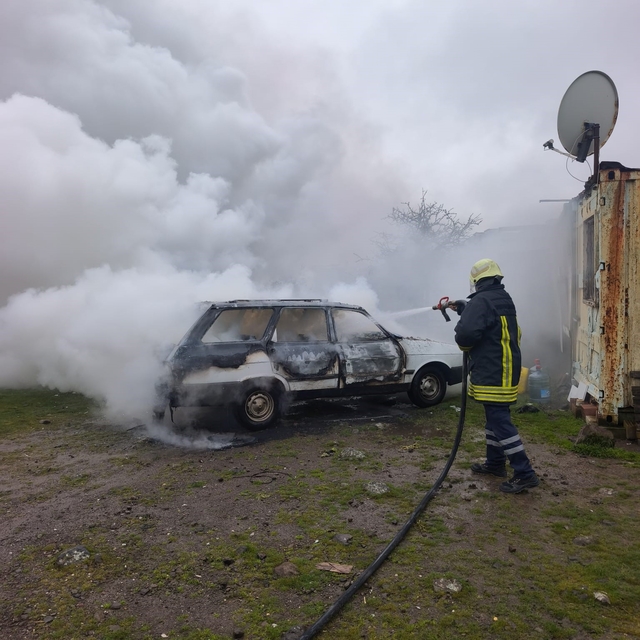 Ayvacık'ta araç yangını