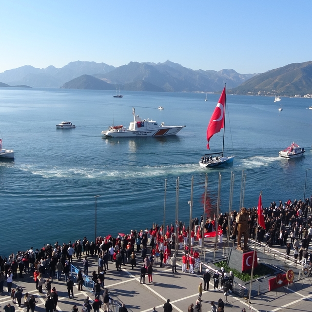 Atatürk'ün Marmaris'e gelişinin 91. yıl dönümü törenlerle anıldı