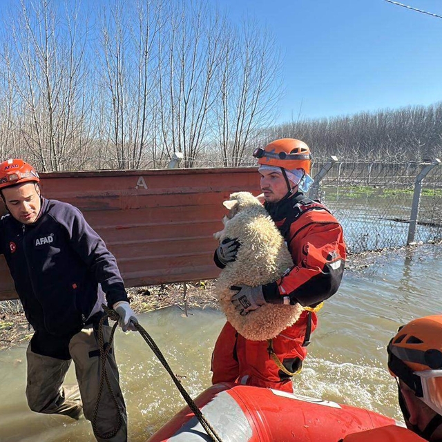 Edirne'de nehirlerin debileri arttı, köprüler trafiğe kapatıldı (2)