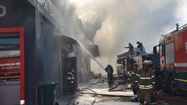 İzmir'de otomobil yedek parça dükkanında yangın (2)