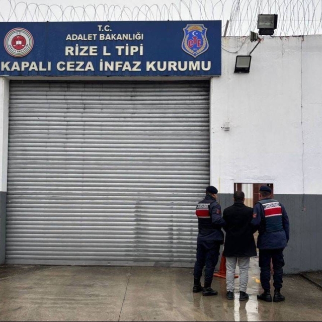 Rize'de hakkında 5 yıl kesinleşmiş hapis cezası bulunan şahıs yakalandı