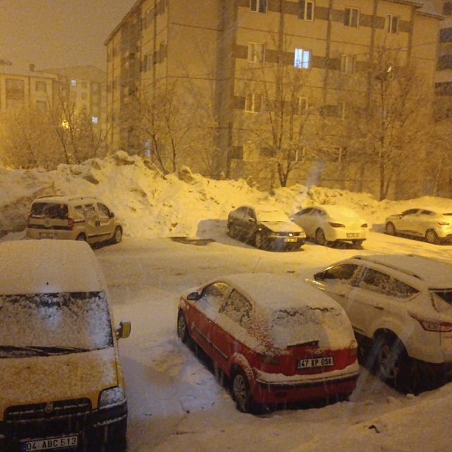 Bitlis'te gece yarısı kar yağışı etkisini arttırdı