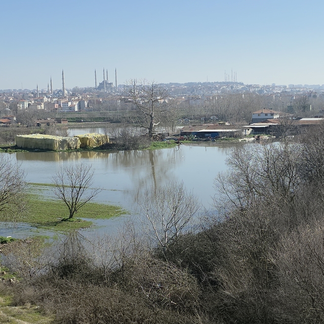 Edirne Yıldırım Mahallesi'nde hayvan çiftlikleri su altında