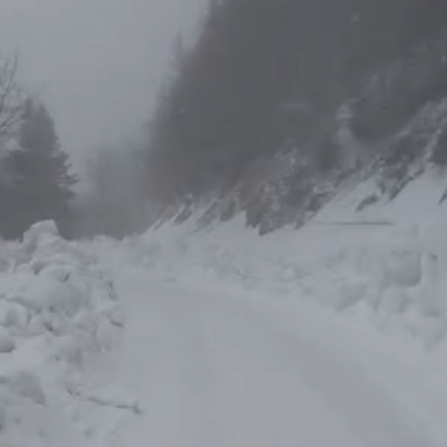 Yedigöller Milli Parkı yolunda kar yağışı etkili oluyor