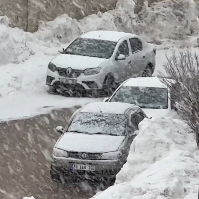 Yüksekova'da lapa lapa kar yağışı başladı