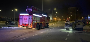 Ehliyetsiz sürücünün karıştığı kazada kamyonet takla attı: 2 yaralı