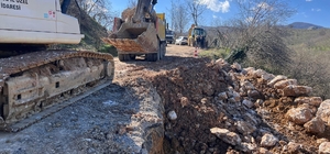 Heyelan alanında stabilizasyon çalışması