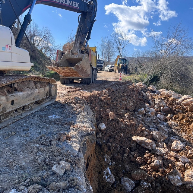 Heyelan alanında stabilizasyon çalışması