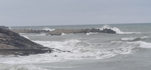 Düzce'de kuvvetli rüzgar nedeniyle dalga boyu 3 metreye ulaştı