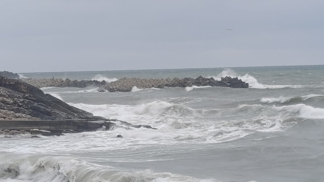 Düzce'de kuvvetli rüzgar nedeniyle dalga boyu 3 metreye ulaştı