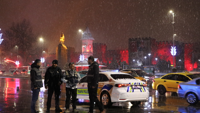 Kayseri'de kar yağışı