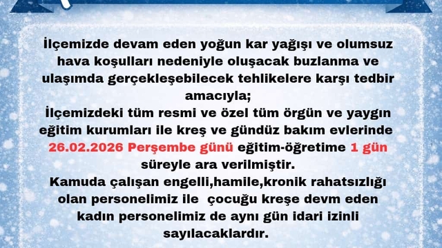 Bingöl'de 2 ilçede eğitime kar engeli