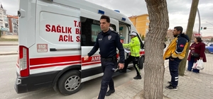 Karaman'da ciple çarpışan motosikletli çocuk sürücü yaralandı