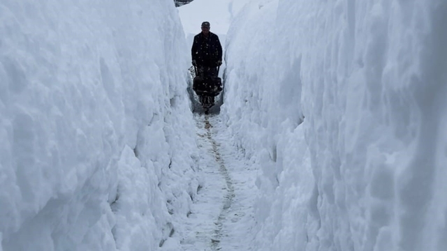 Tunceli'de kar kalınlığı insan boyunu geçti