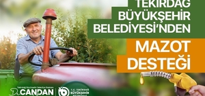 Tekirdağ'da üreticiye mazot desteği başvuruları başladı