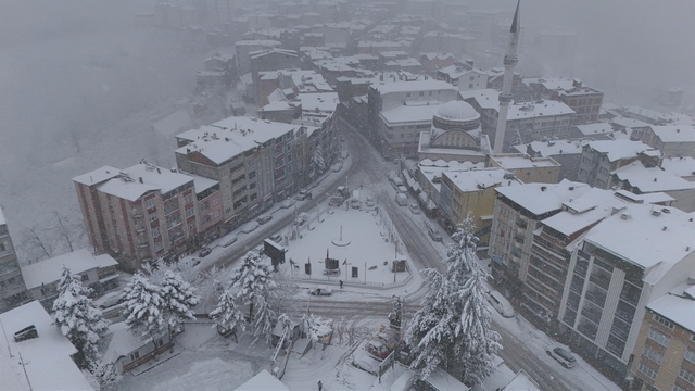 Ordu'nun yükseklerinde kar yağışı