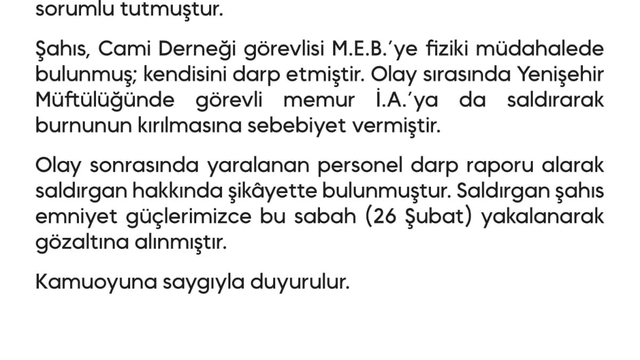 Ayakkabısını bulamayınca cami görevlilerine saldırdı (2)